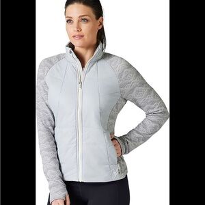 Smartwool Smartloft Women's Light Gray and White Ski Layer Jacket